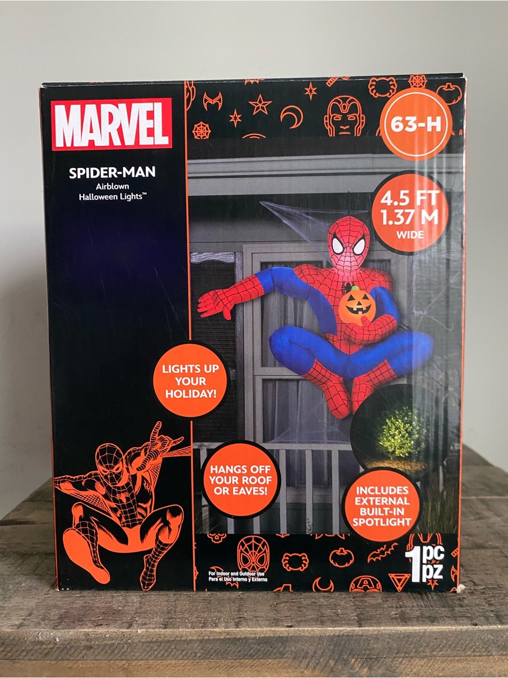 Marvel Spider-Man Halloween 4.5ft Light Up Airblown Inflatable Outdoor Decor NEW